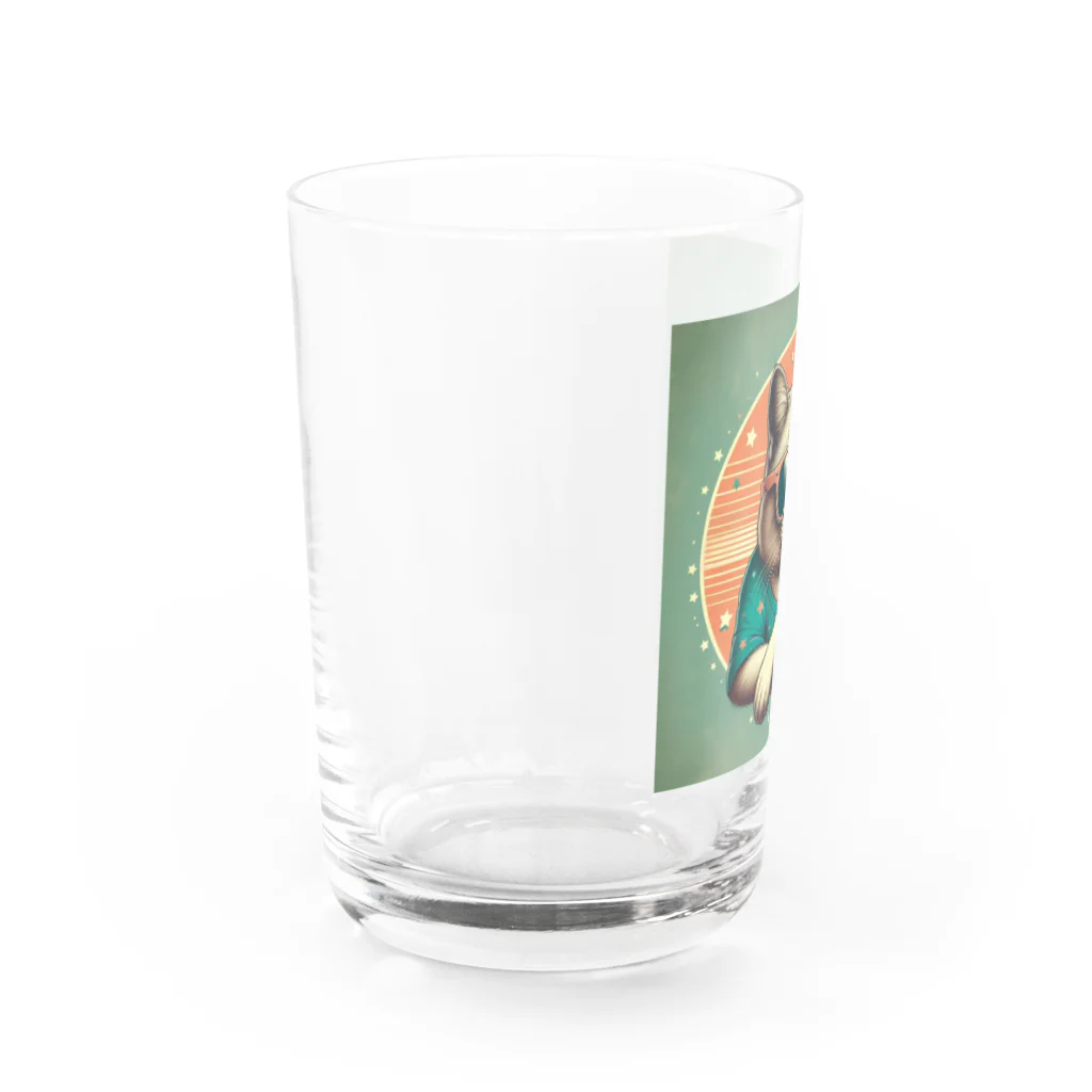 CECIL1602のサングラスをかけた猫 Water Glass :left