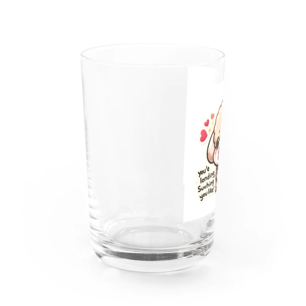 keikei5のトイプードルはまるでぬいぐるみのよう Water Glass :left
