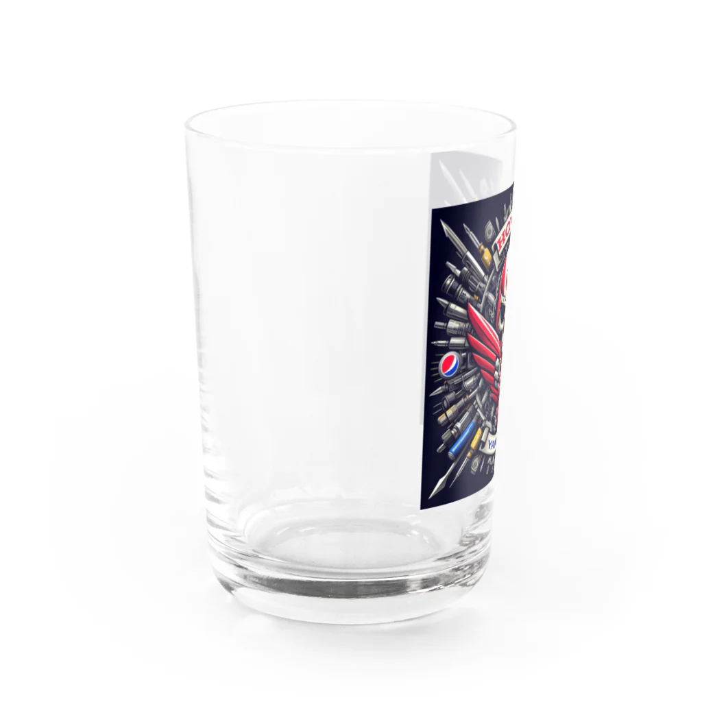 シマのヤマハホンダコラボ風ドクロデザイン Water Glass :left