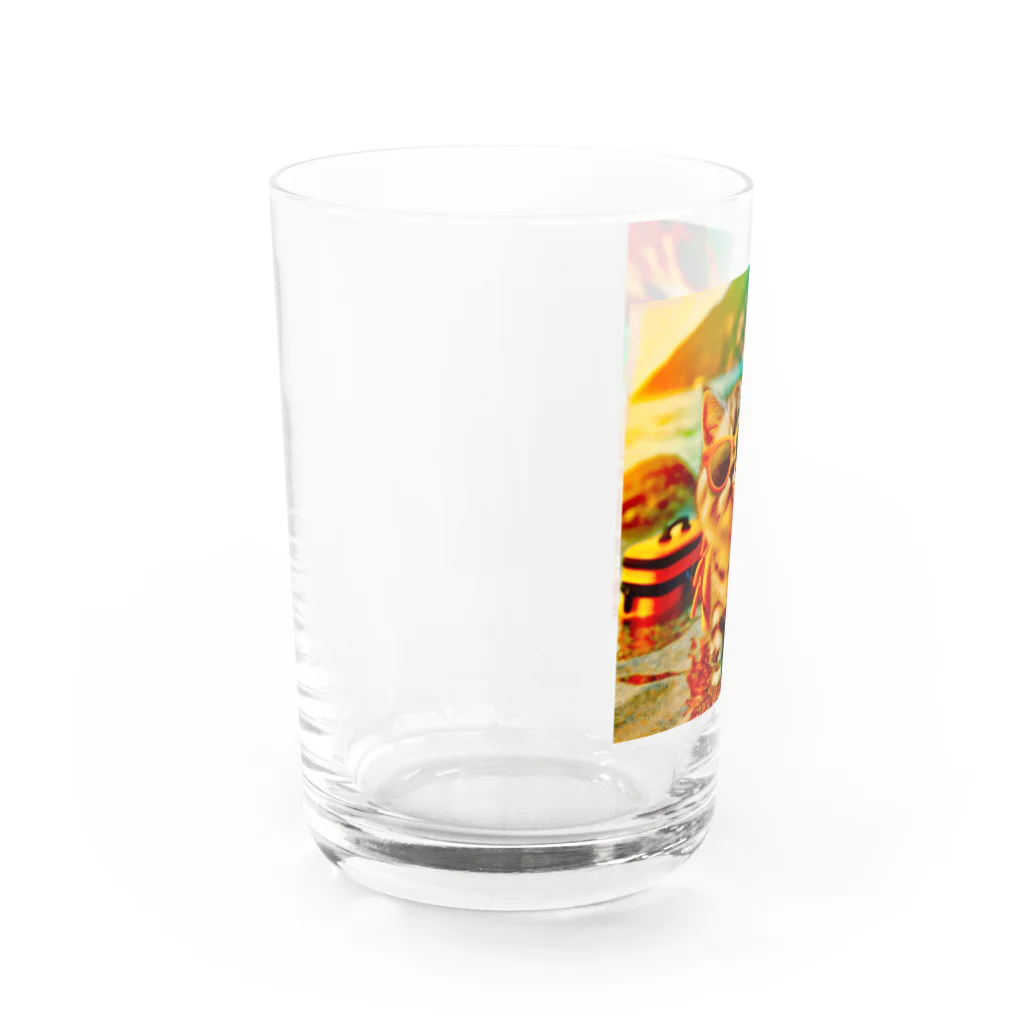 123_maのかわいい猫のイラストグッズ Water Glass :left