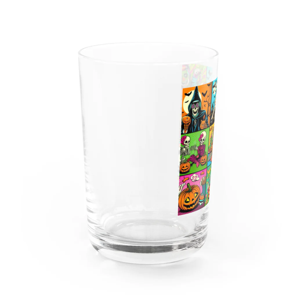 momonekokoのアメコミ風ハロウィン Water Glass :left