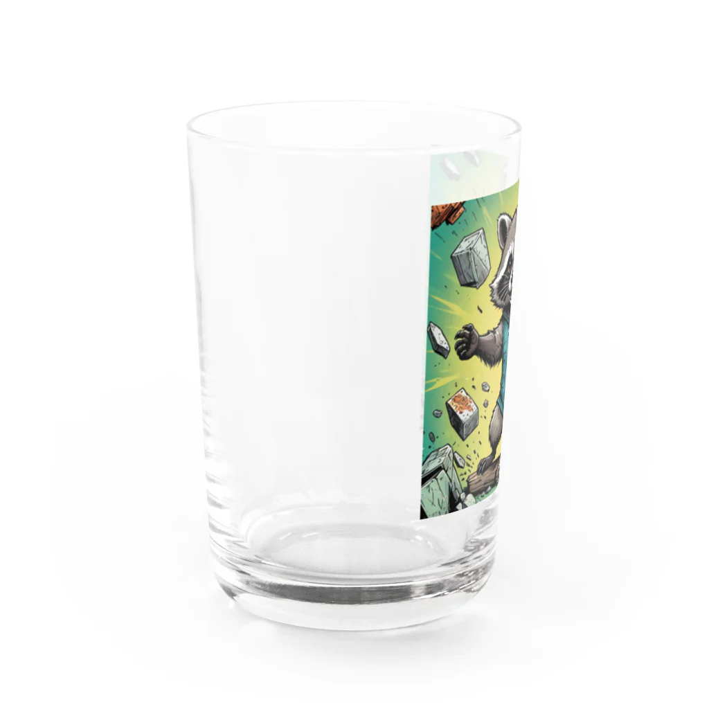 たわしの強いぜアライグマ Water Glass :left