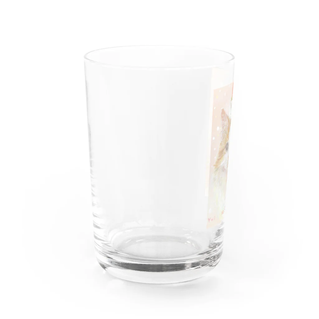 やさしい世界の雪うさ苺大福 Water Glass :left