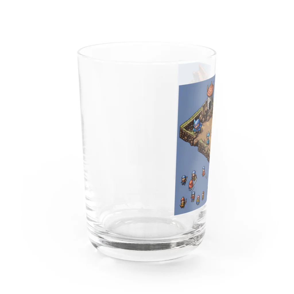 レトロゲームイラストのレトロゲードット絵ファミコン3 Water Glass :left