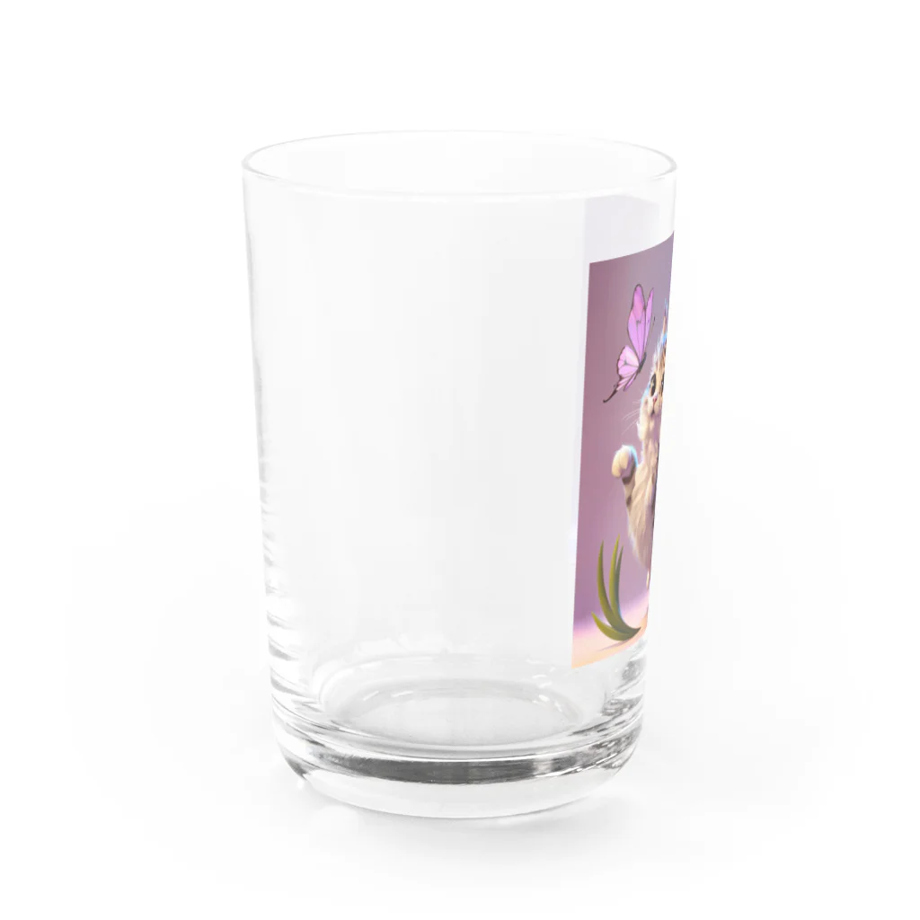 Kの猫と蝶々 Water Glass :left