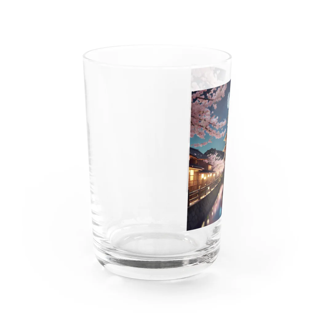 chan-takehaniの 月明かりの下の桜 Water Glass :left