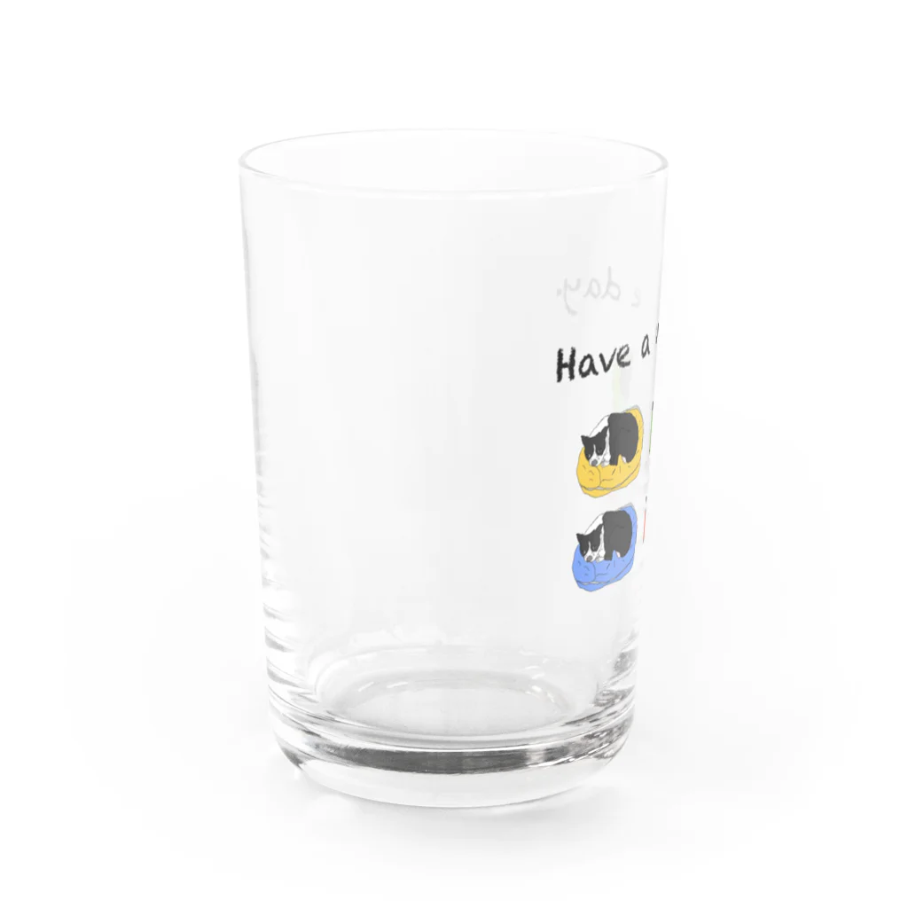 buuchapのボストンテリアHave a nice day. Water Glass :left