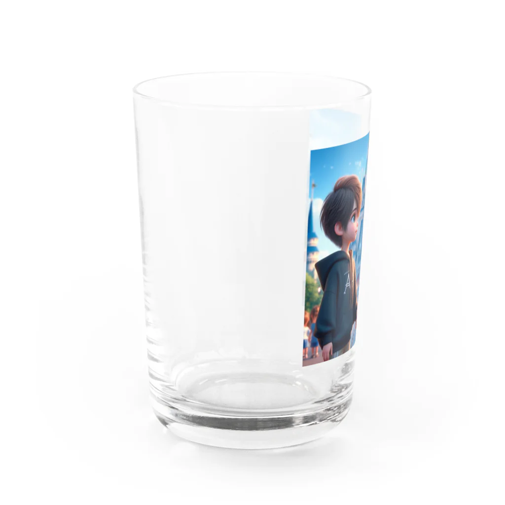 ウエディング♡カップルグッズのPIXAR風カップル Water Glass :left