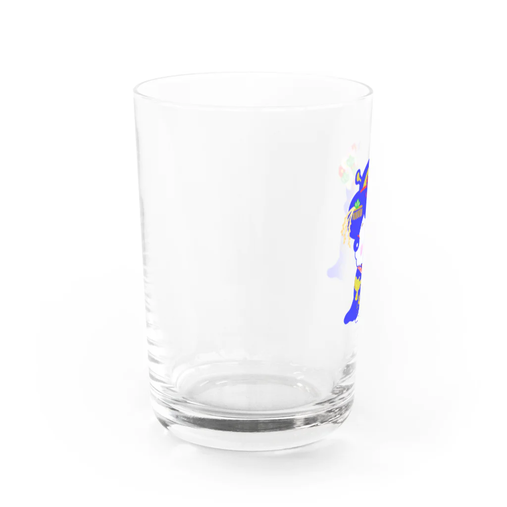 しぜんとあそんでるのの舞妓さん　青 Water Glass :left