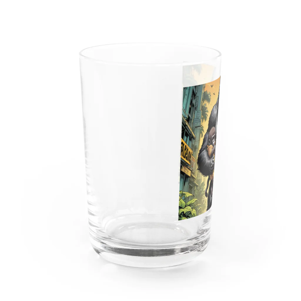 yukiyuki_campの優しく守る愛情溢れる母ゴリラ Water Glass :left