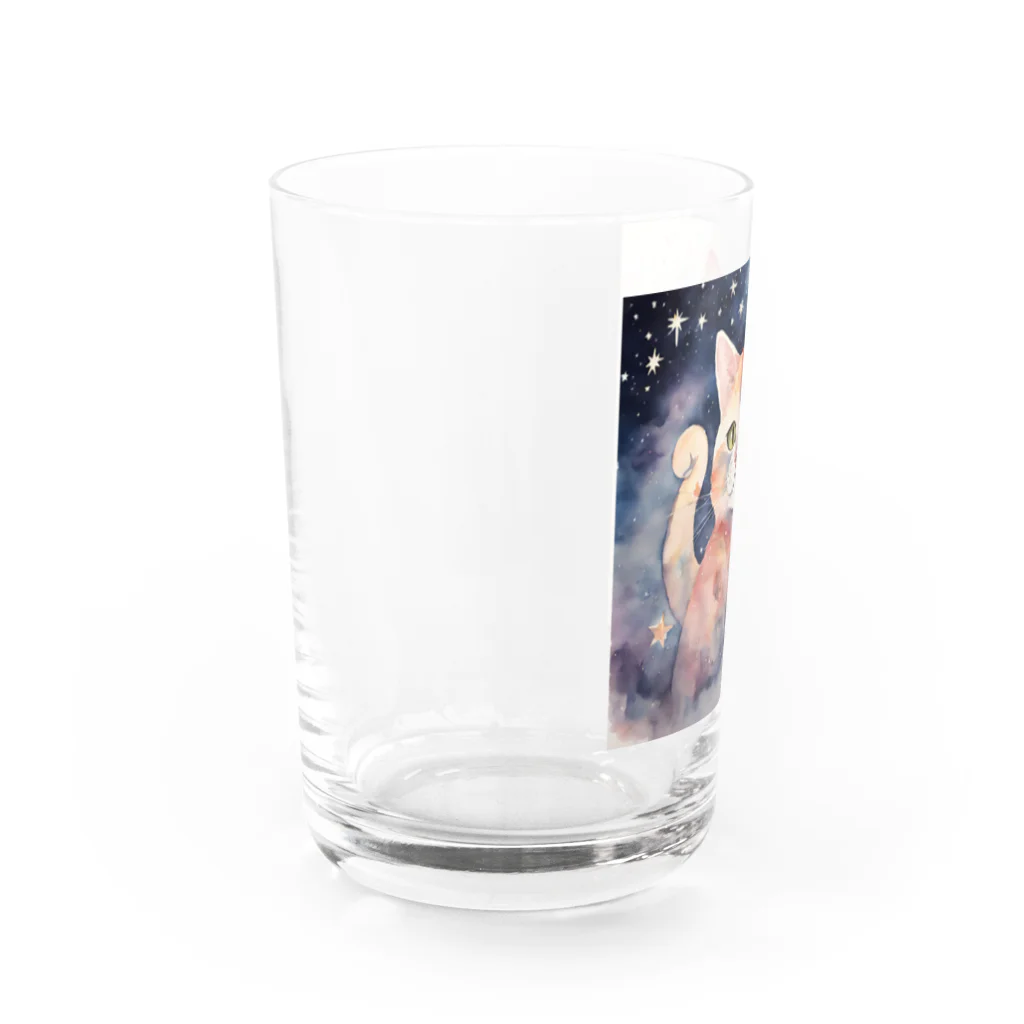 星降る夜にの微笑猫 Water Glass :left