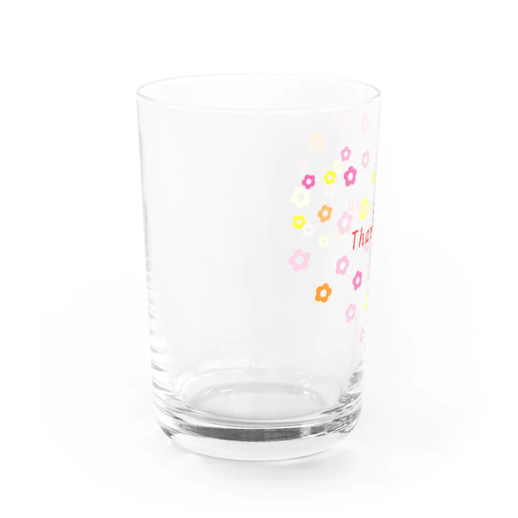 ainarukokoroのありがとう　感謝　Thank you プレゼント　かわいい　ハート Water Glass :left