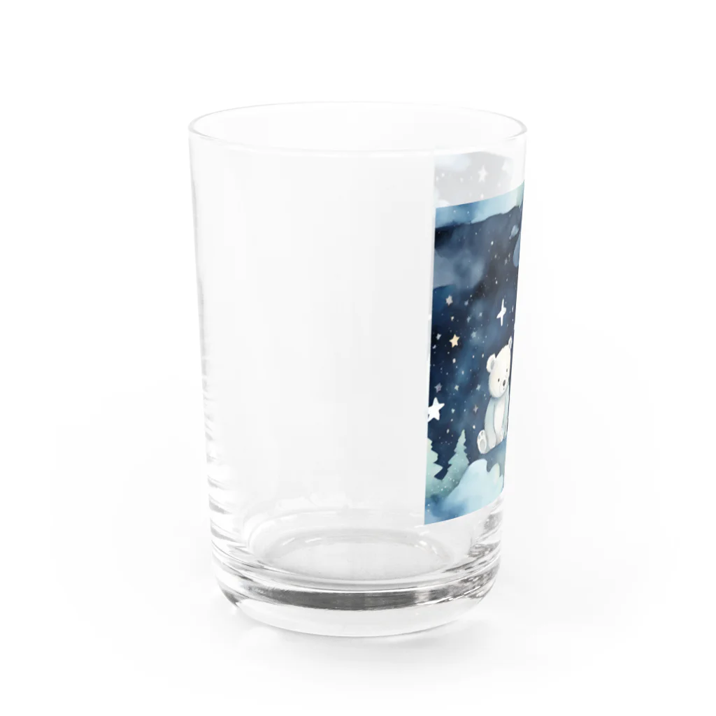 星降る夜にの夜空熊 Water Glass :left