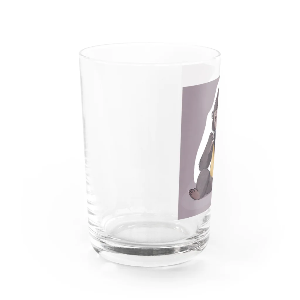 Runのスマホ依存症のゴリラ Water Glass :left