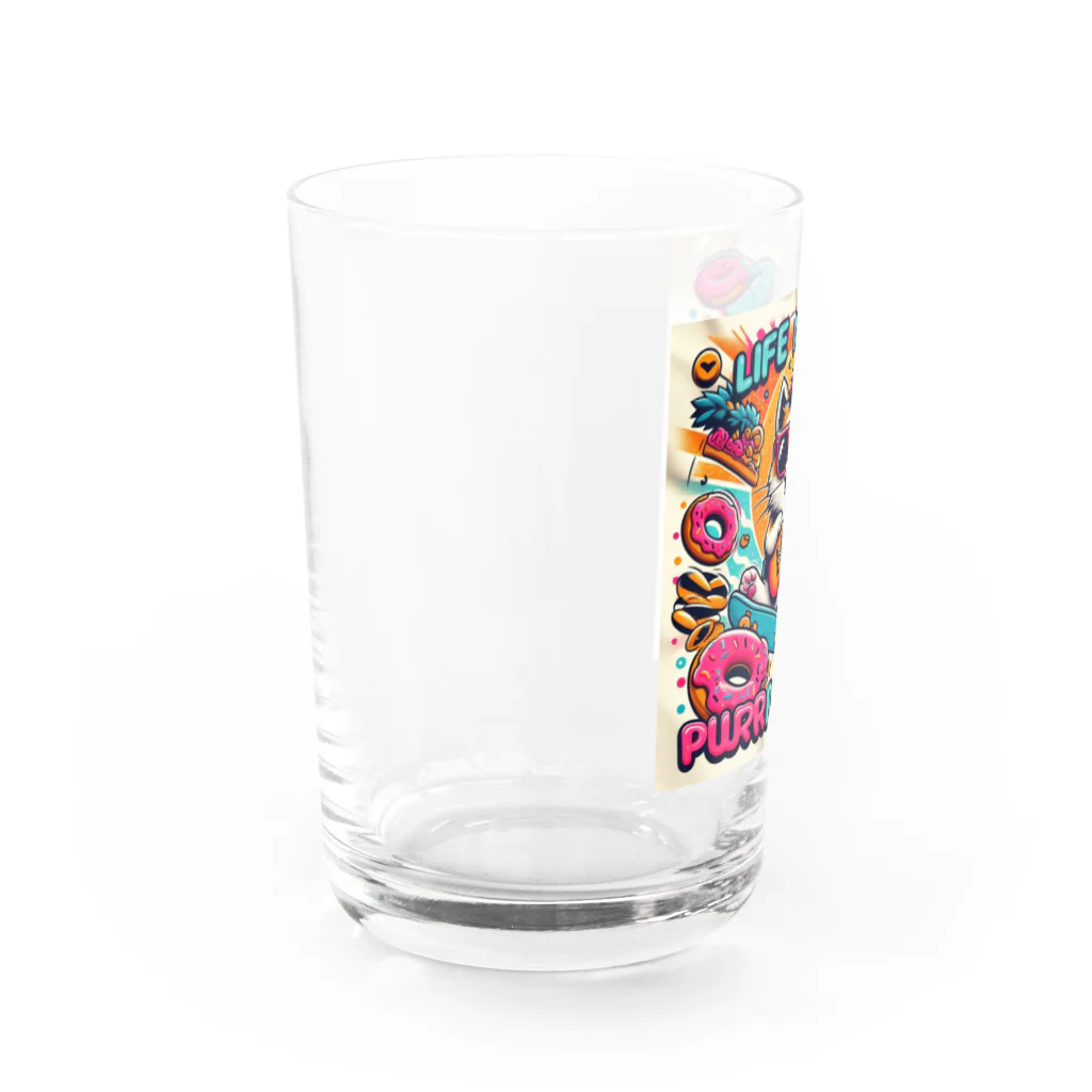 えいゆショップのスナフキ猫くん Water Glass :left