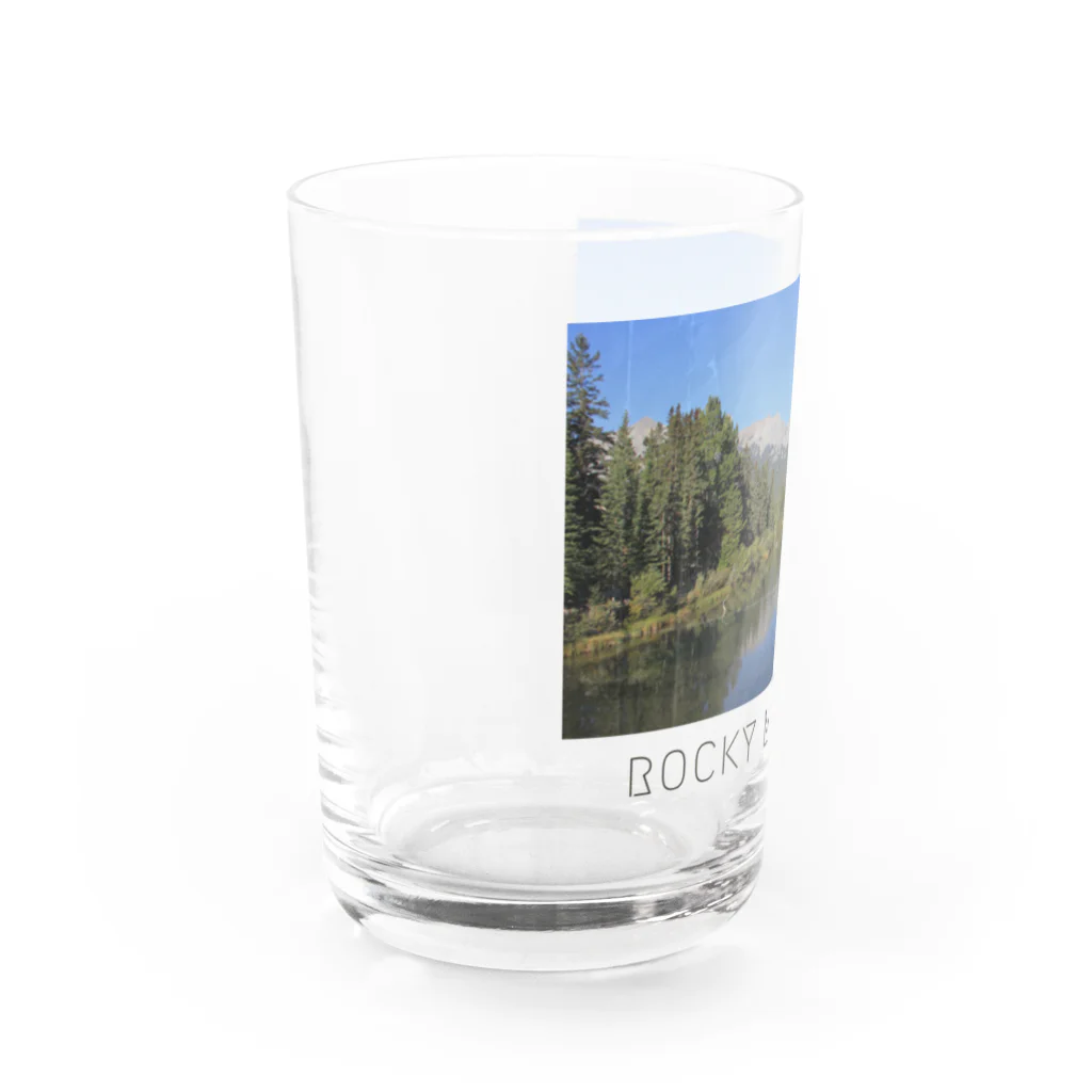 Rami's SouvenirsのROCKY MOUNTAIN - dark logo Water Glass :left