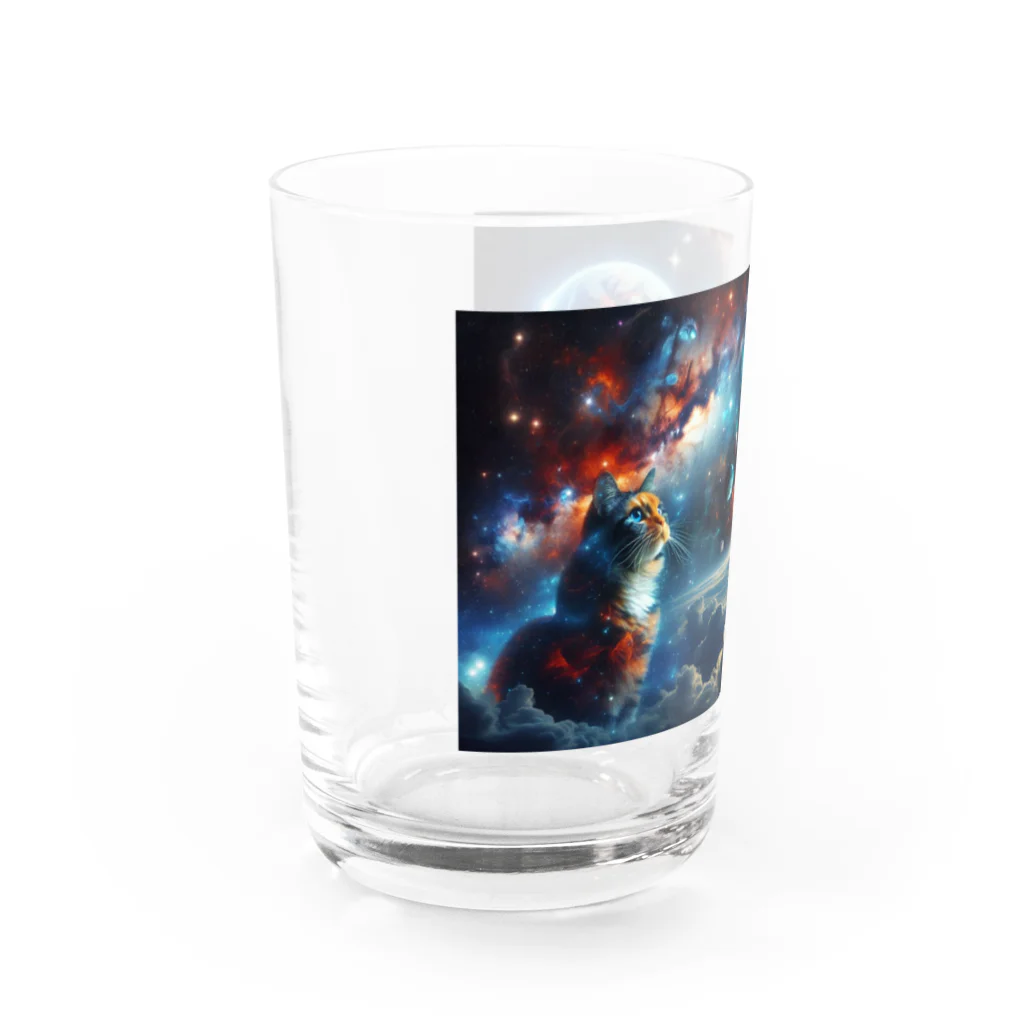 space catの星を見つめる猫 Water Glass :left