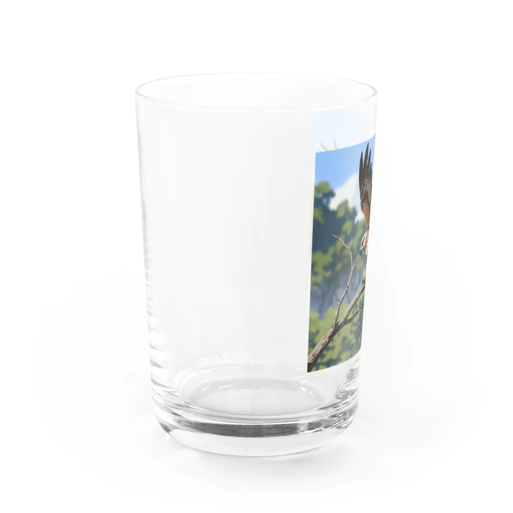 ganeshaの空中でバランスを保っているタカ Water Glass :left