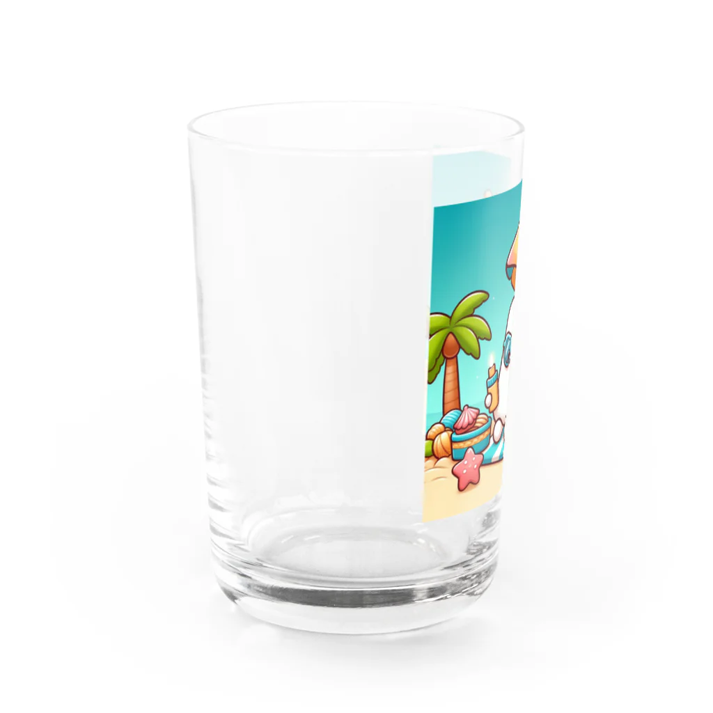 Chocolate-Lily-Mの☆ゆるキャラ・マシュマロ☆ Water Glass :left