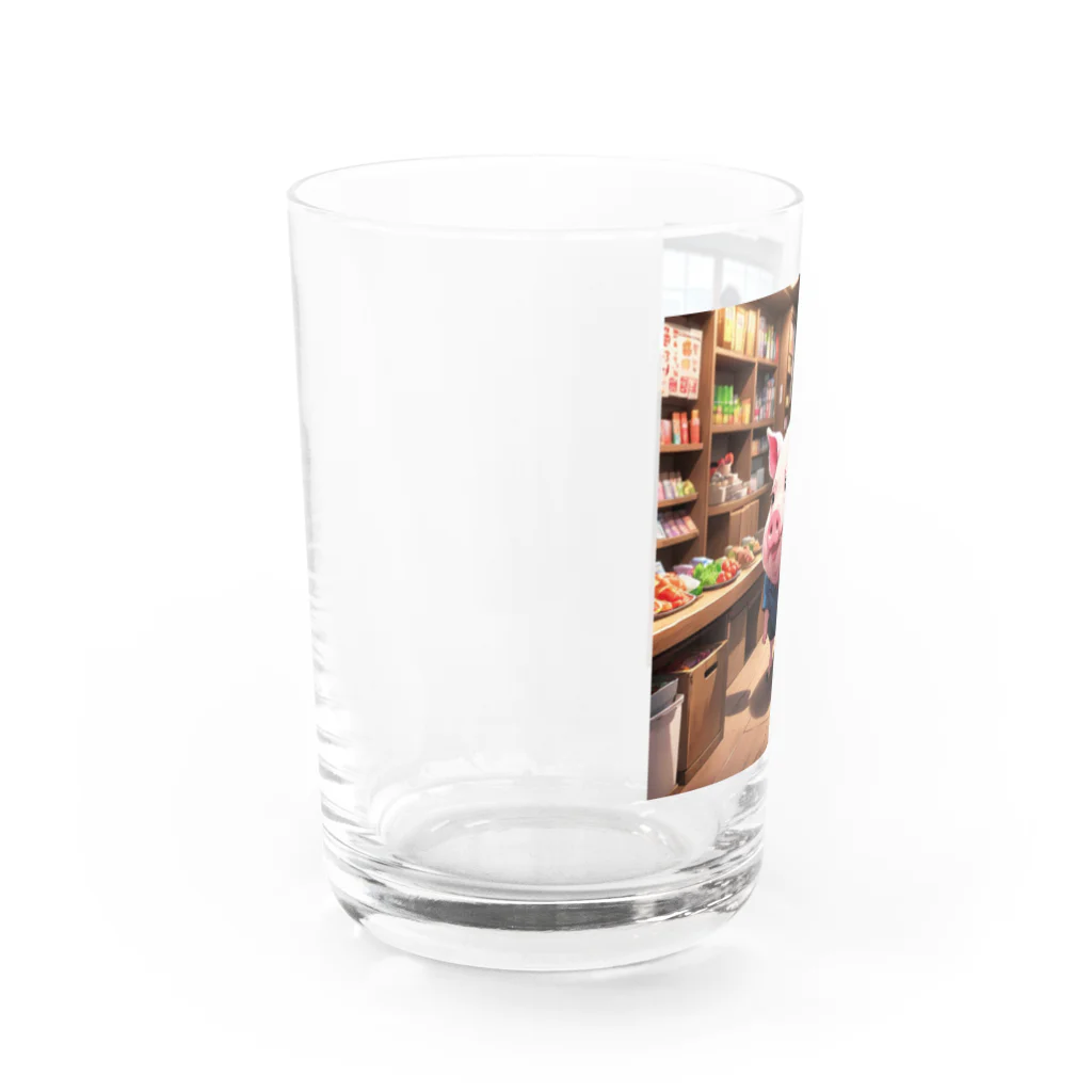 MTHの顧客との交渉をするミニブタ Water Glass :left