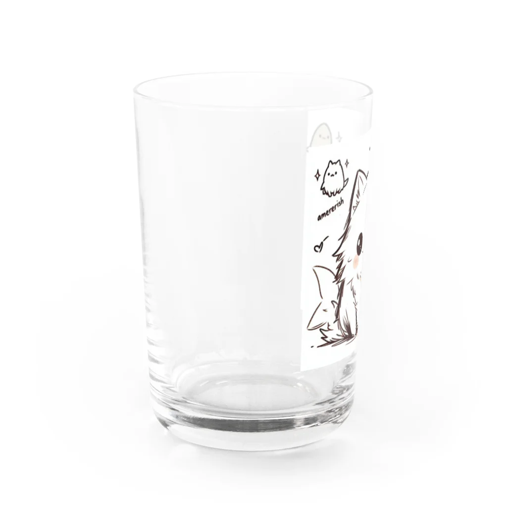 ゆるもこ動物園のサメ猫くん Water Glass :left