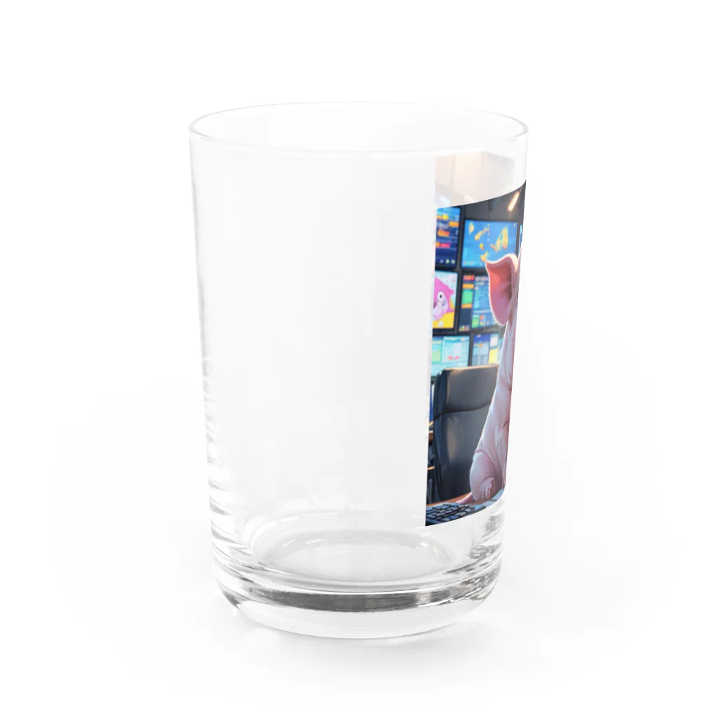 MTHの会社の市場戦略を検討するミニブタ Water Glass :left