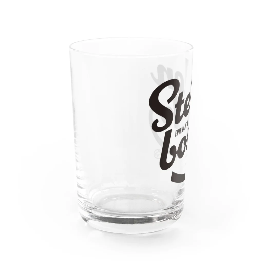 競馬おしゃれグッズ製作所のステレンボッシュ（タイポグラフィBLACK） Water Glass :left