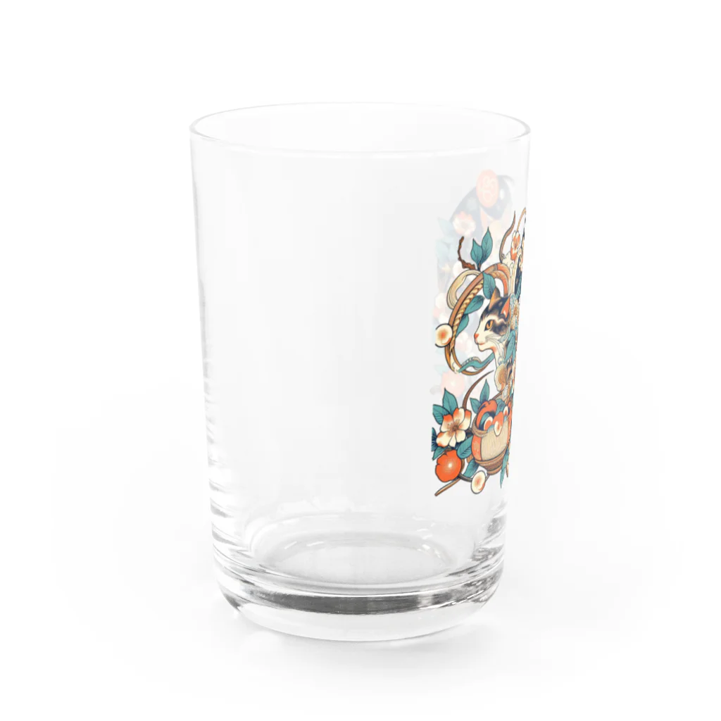 猫LOVE items Noahの猫LOVE items 茶虎と白黒 Water Glass :left