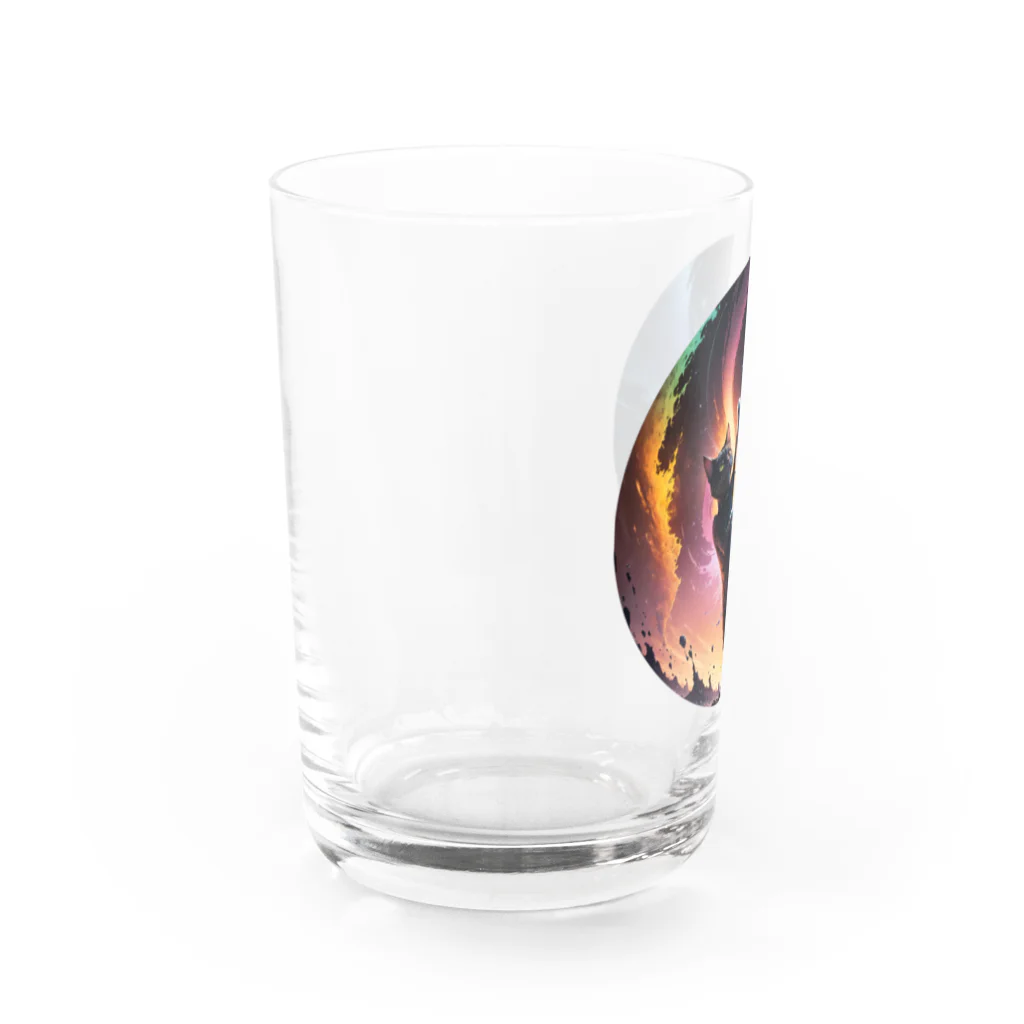 おかづあいのねこちゅうしんのトラ猫おどる Water Glass :left