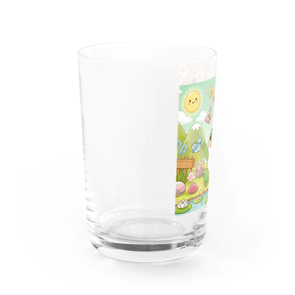 スタイリッシュベアーの春を感じるぷにぷにカエル Water Glass :left
