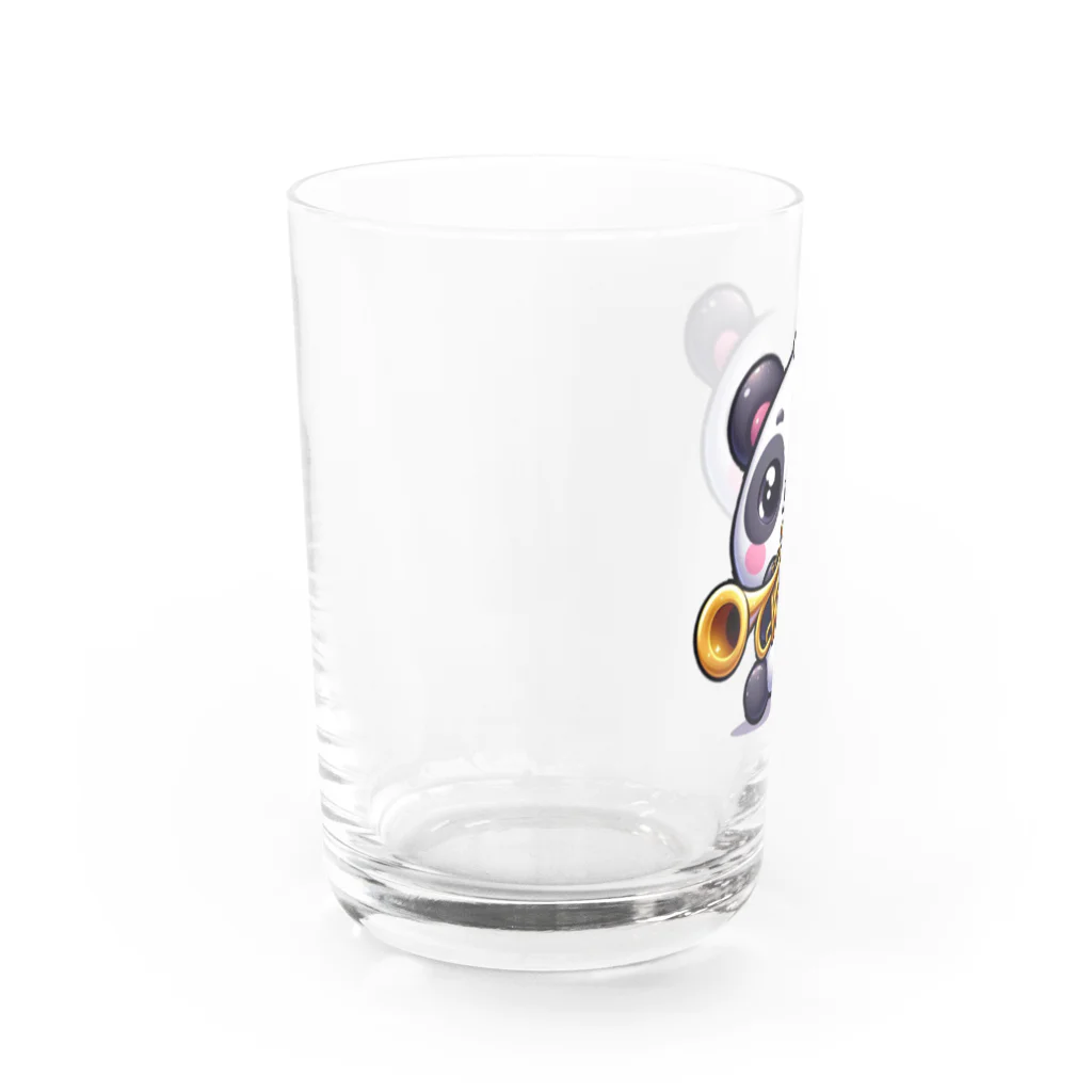 kyuchanのラッパ吹きのパンダ Water Glass :left