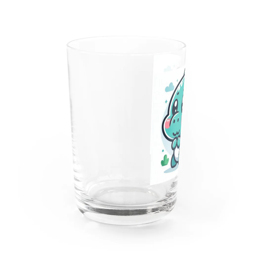 スタイリッシュベアーのモフモフでキュートな恐竜のゆるキャラ Water Glass :left