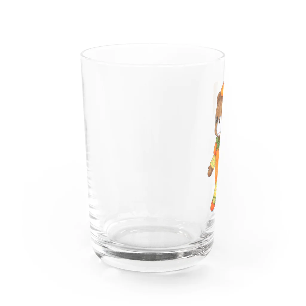 satoayaのアニマルカフェのフルーツファッション　カキ Water Glass :left