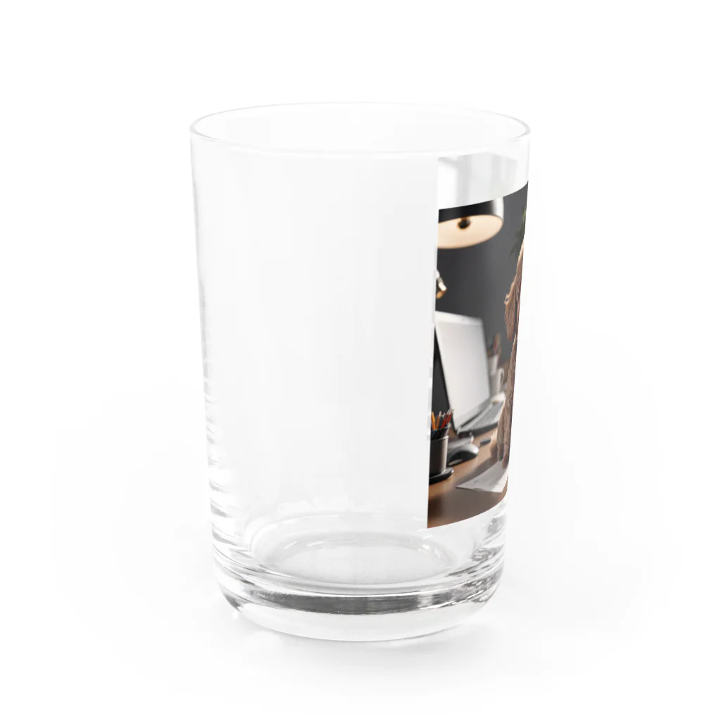 oshare_kurashiのいぬこりワン業（トイプードル） Water Glass :left