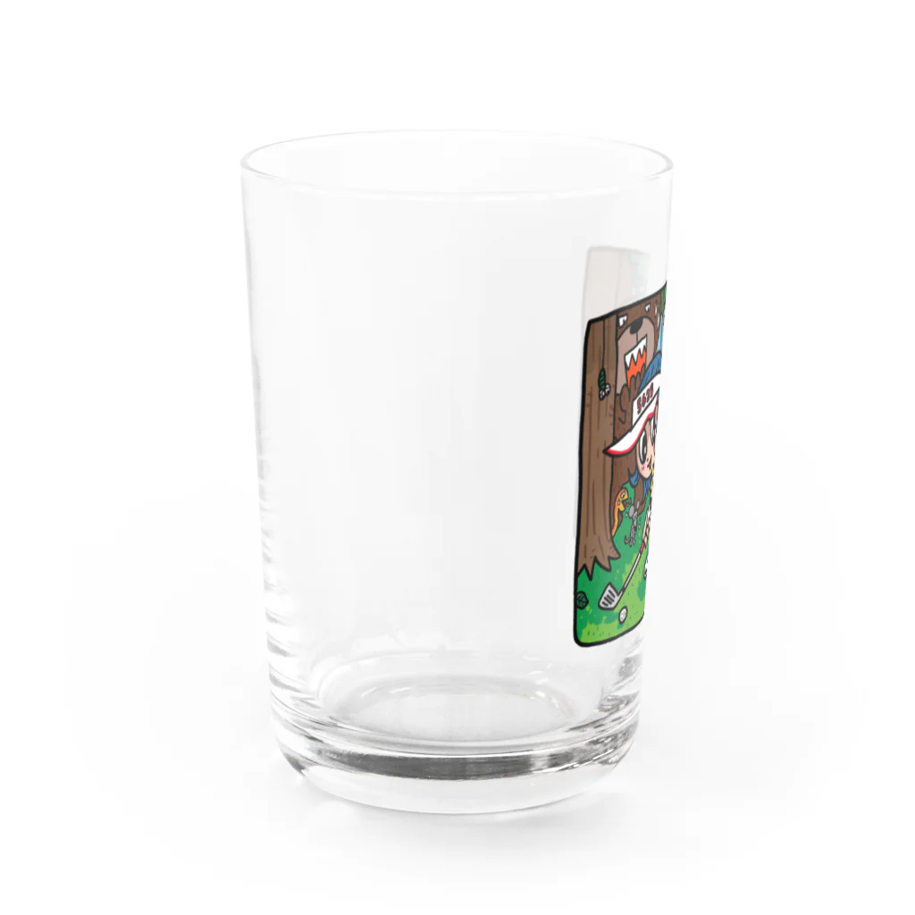 ゴルフバカイラストレーター野村タケオのNOM SHOPの森のトラブルショット Water Glass :left