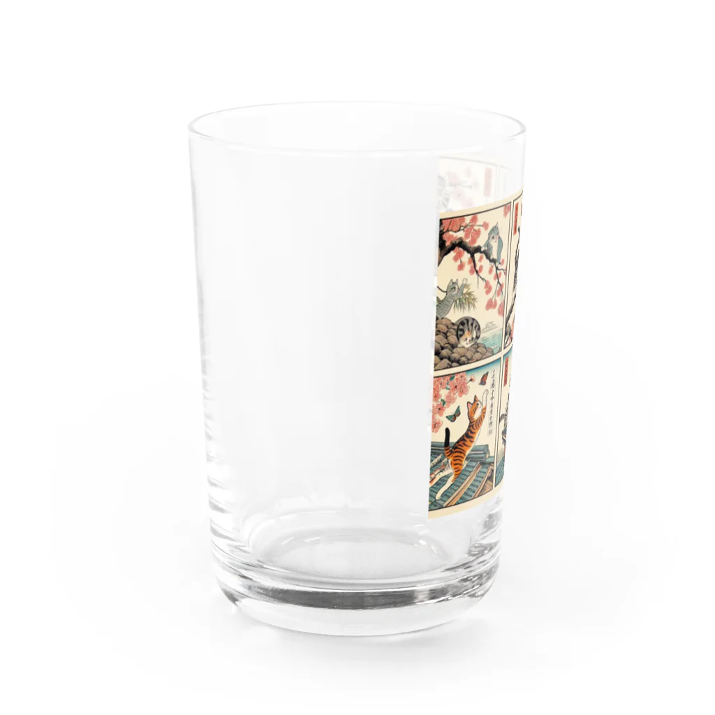 猫LOVE items Noahの猫LOVE items 鯖虎　雉虎 Water Glass :left