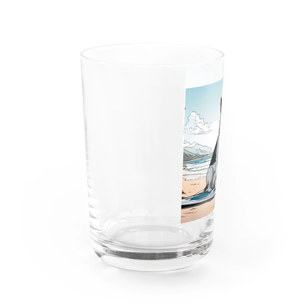 studio eizoのおいら波乗り🐕犬サーファー🏄 Water Glass :left