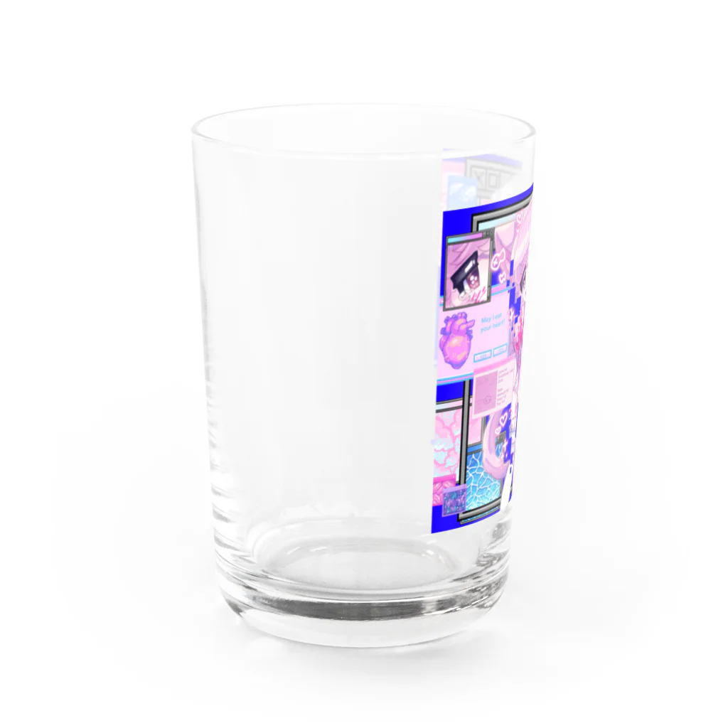 ムラサキゲジゲジのオンラインショップのマカロン ぐちゃぐちゃサイバー Water Glass :left