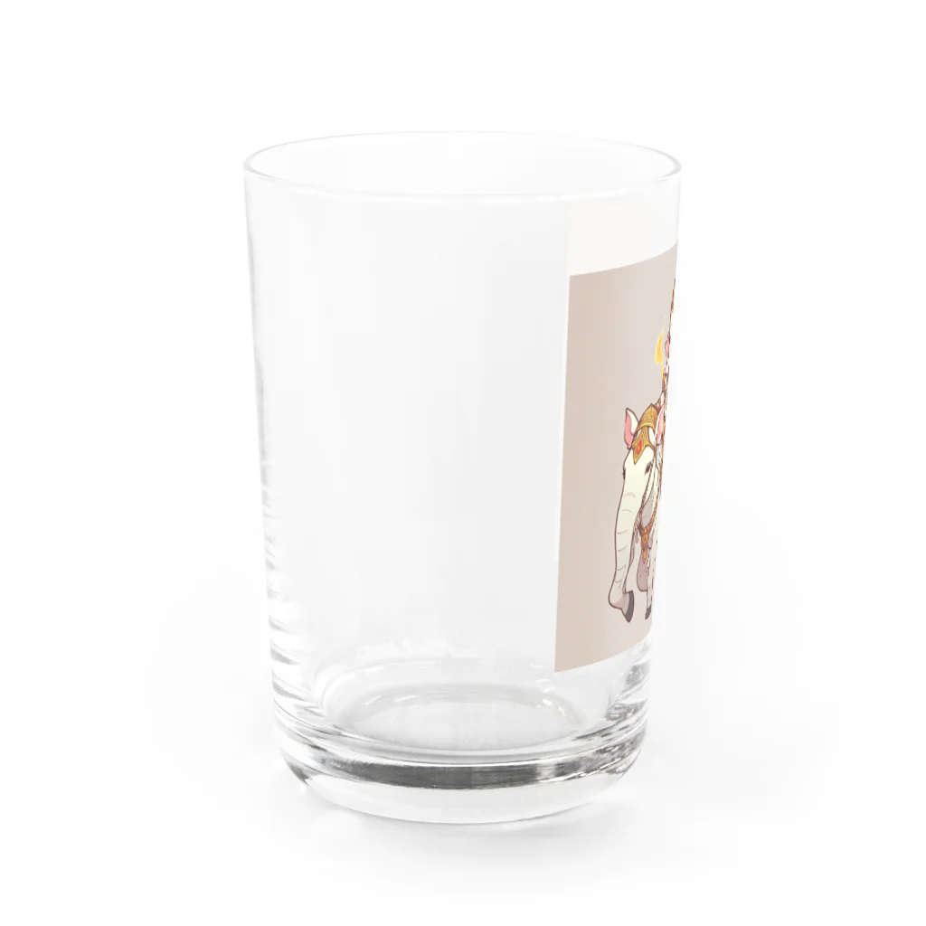 ganeshaの可愛いガネーシャに乗って馬に乗ろう Water Glass :left