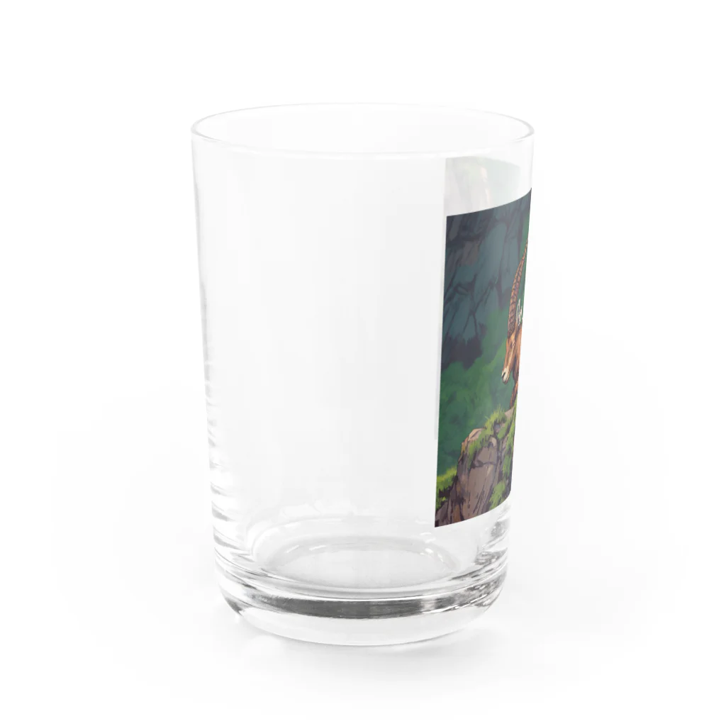 ganeshaの眠っているアイベックスのピクセル化された写真 Water Glass :left