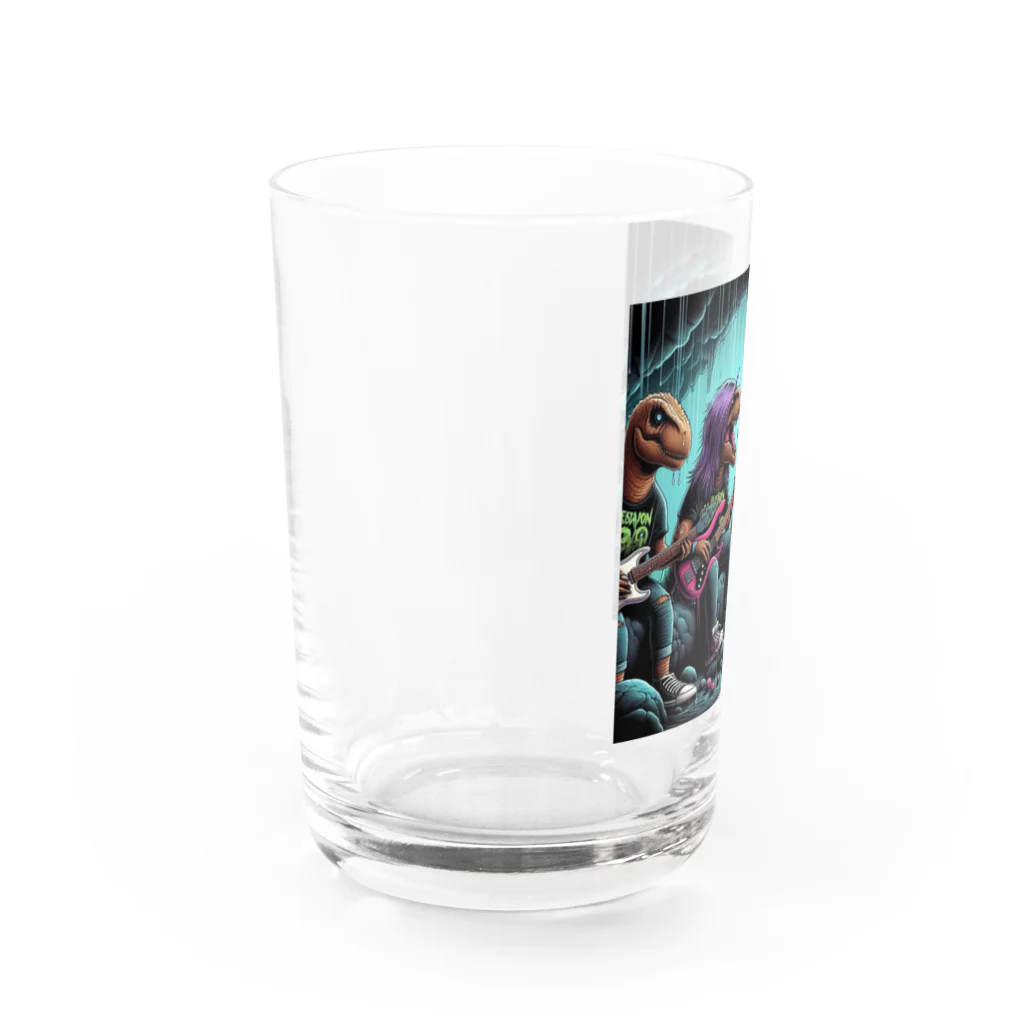 momonekokoのROCKな恐竜 Water Glass :left