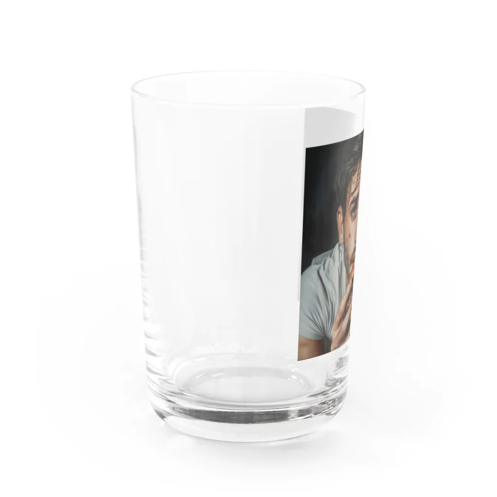 AQUAMETAVERSEのハンバーガーと男　エンジェル717 2065 Water Glass :left