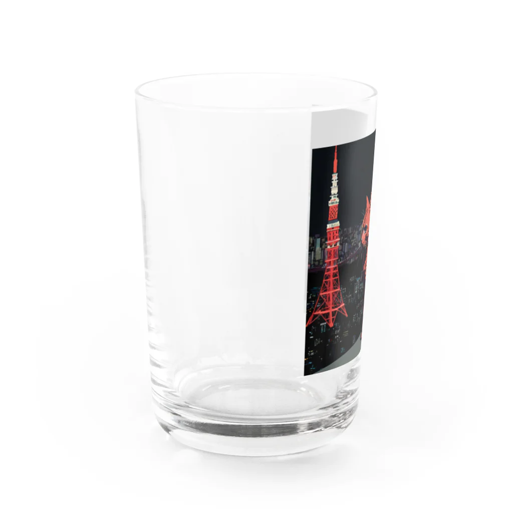 大人な動物のお店の夜の猫 Water Glass :left