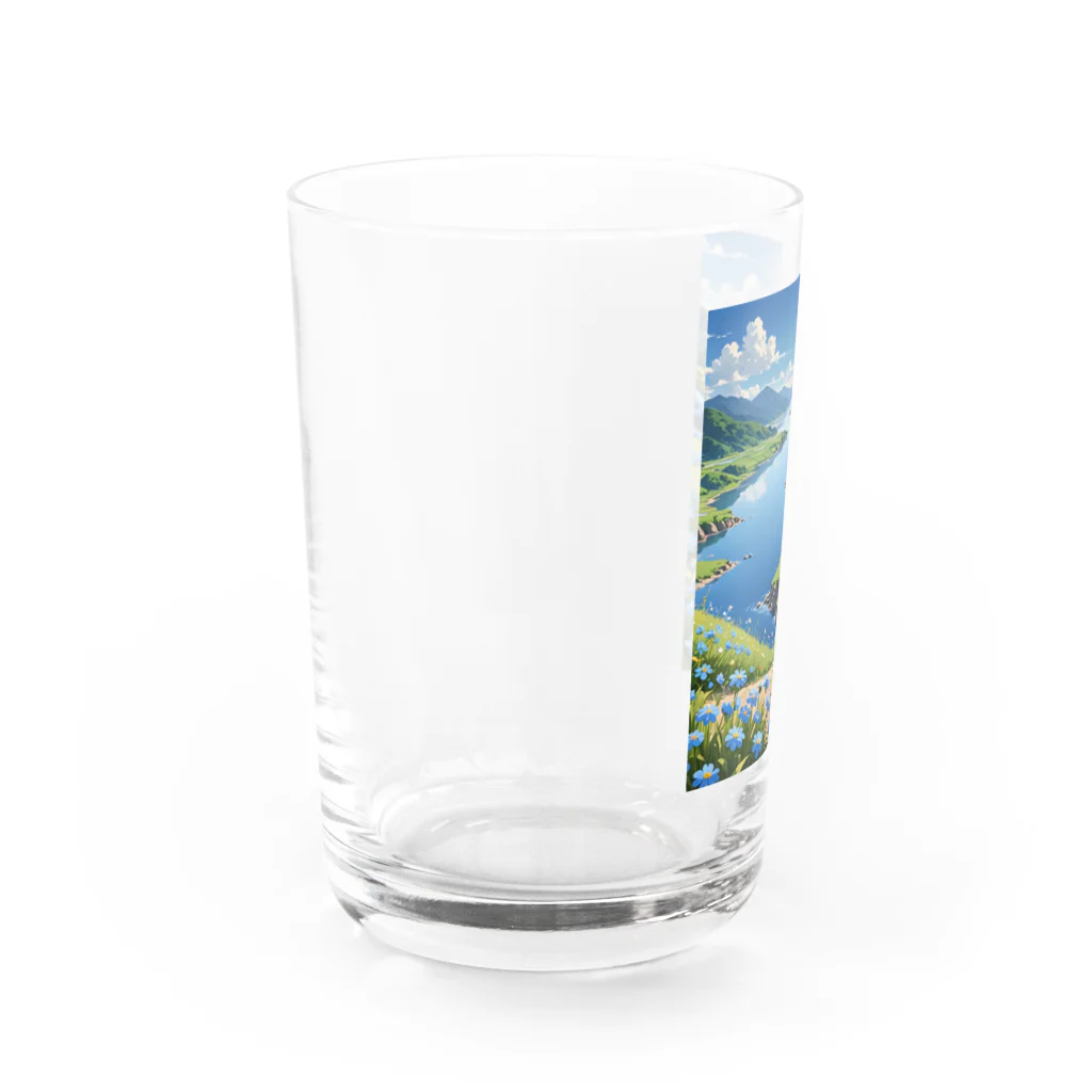 くりちゃんの子猫と花畑 Water Glass :left