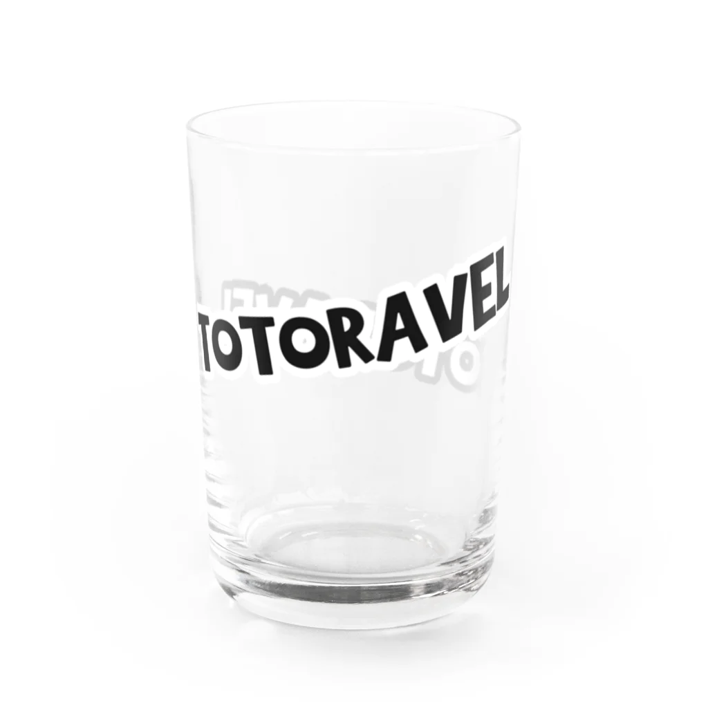 トトラベル - TOTORAVELのグラス（ブラック＆ホワイト文字ロゴ） Water Glass :left