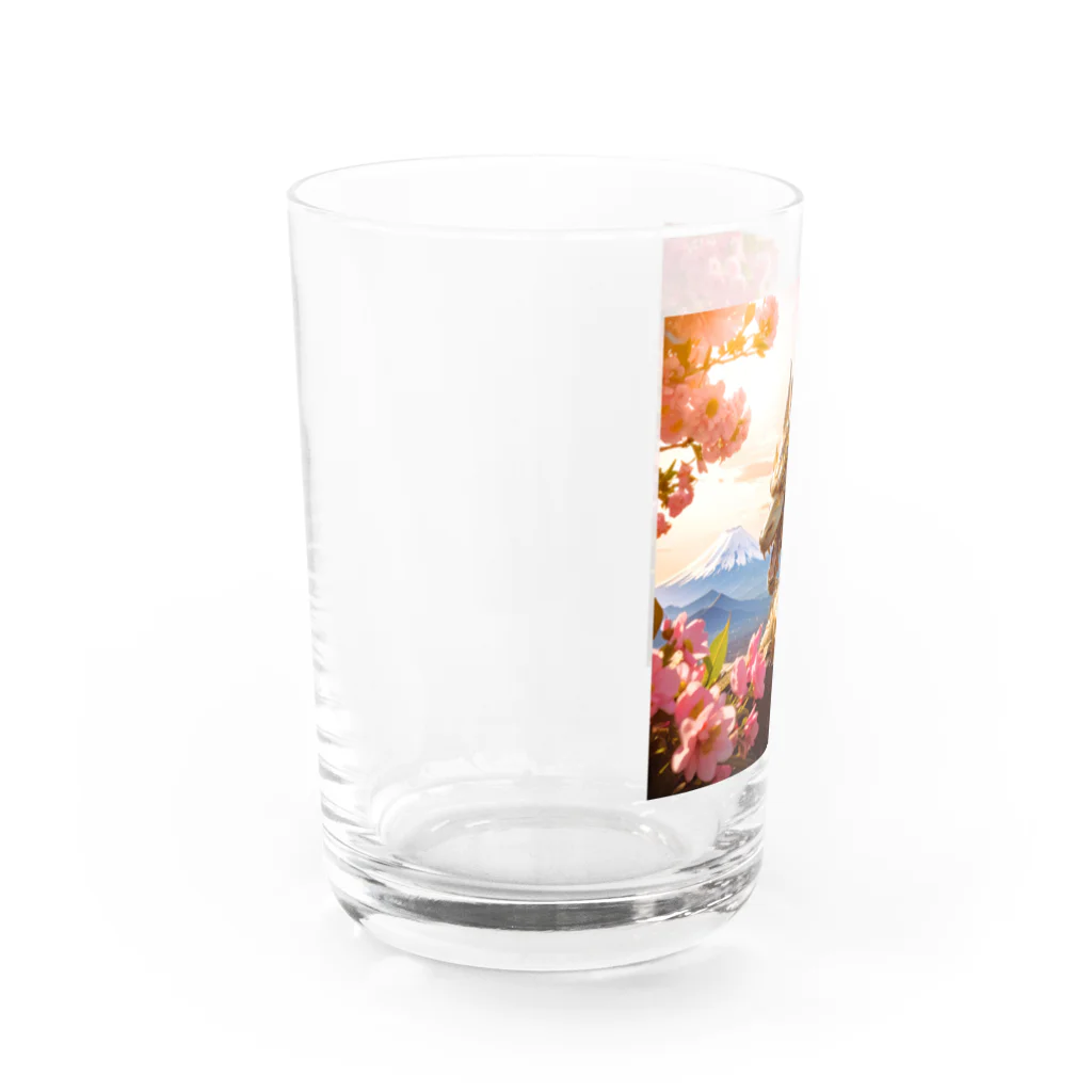 AsukaKotohaの富士山＆花見で大興奮の龍 Water Glass :left