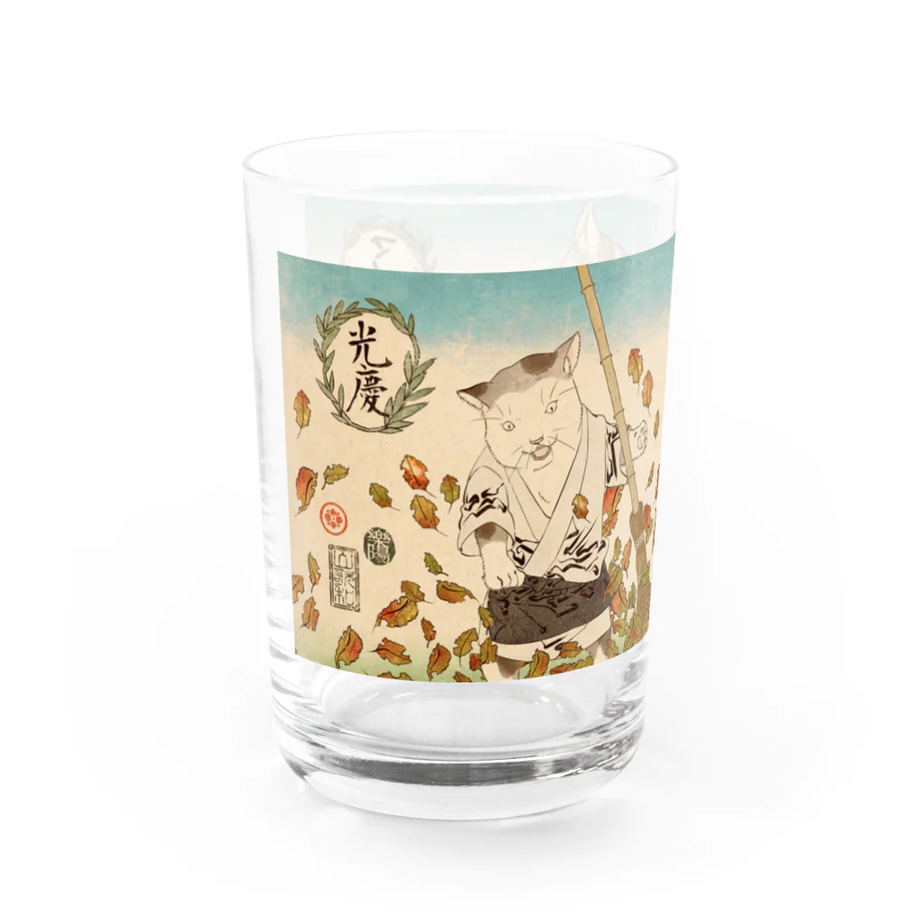 山歌和樂陽 浮世絵　Yamakawa Rakuyou UKIYOEの猫浮世絵シリーズ　奉公猫 グラス左面