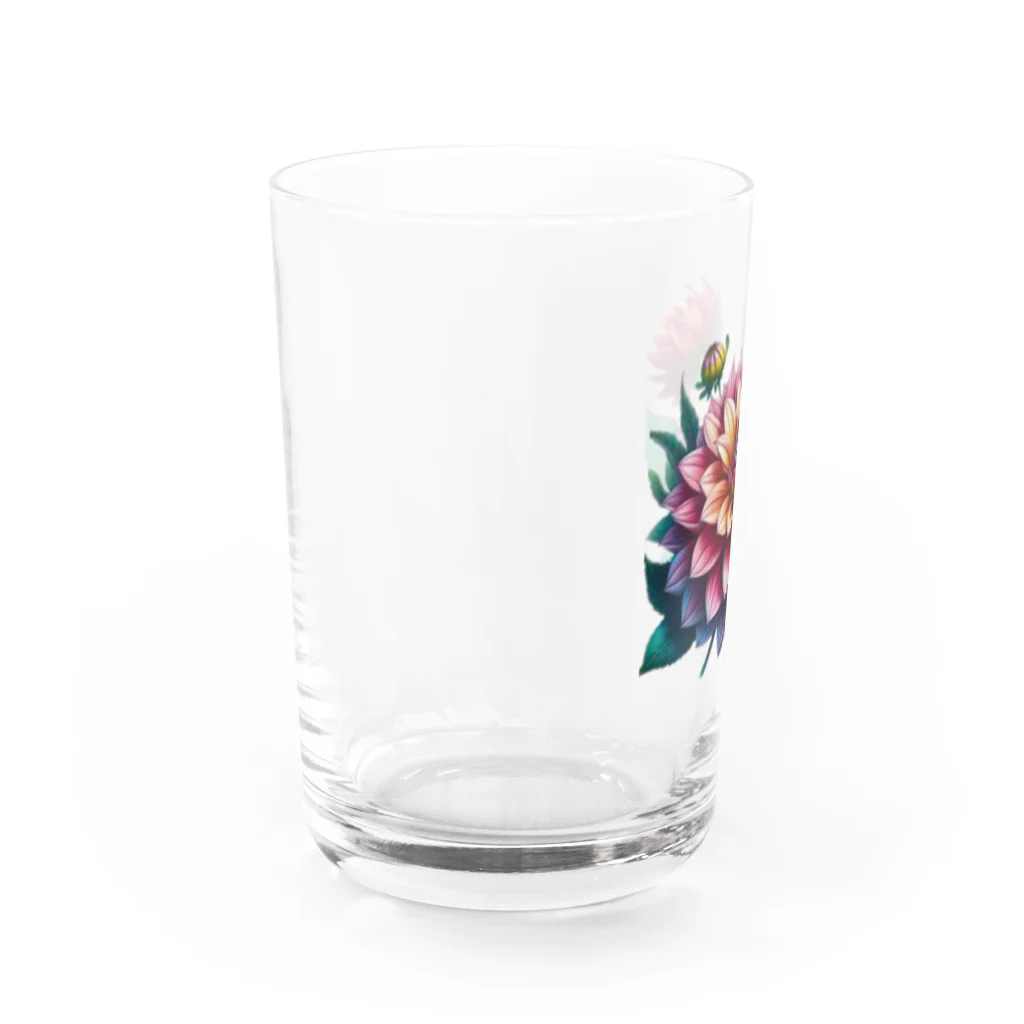 Have-good-luckのふんわりした花「ダリア」 Water Glass :left