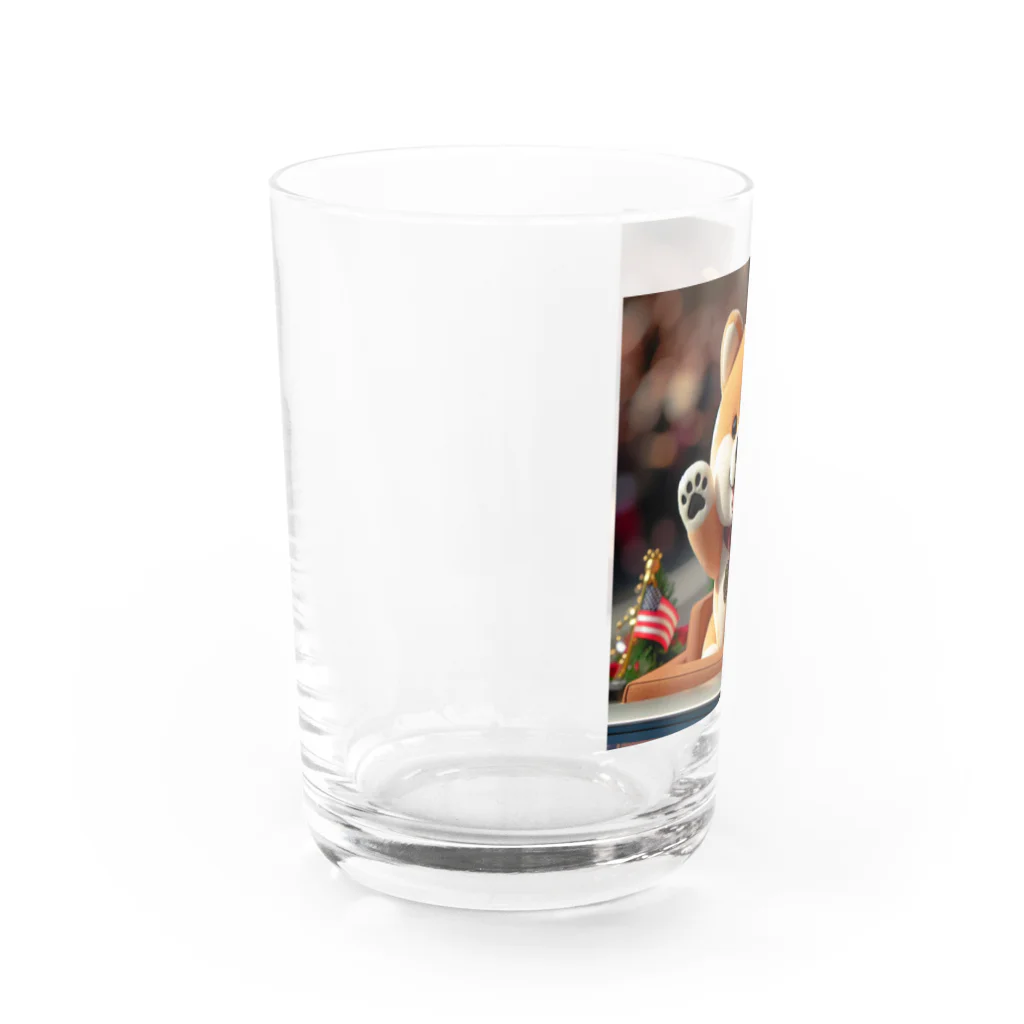 dcgnori／ワンコ画像の凱旋パレードメダリスト柴犬 Water Glass :left