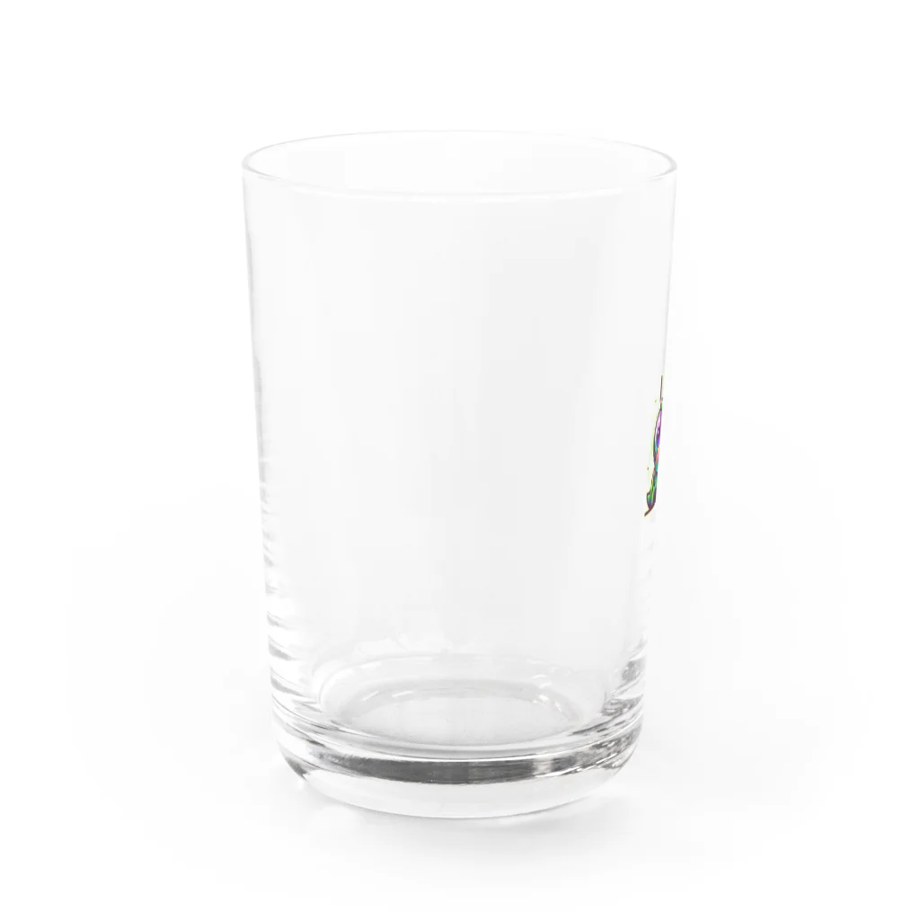 たんたん狸の不気味で可愛い森の不気味で可愛いバッタ001 Water Glass :left